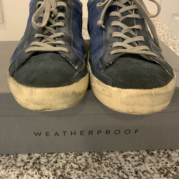 Navy Golden Goose Canvas/Leather Superstars Sneakers Sz 42/US11 - Picture 6 of 16